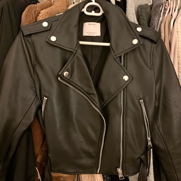 Faux leather biker jacket